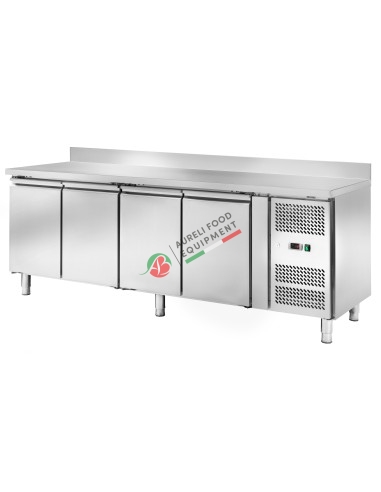 Ventilated refrigerated counter GN 1/1 with 4 doors with raised back temp. -18/-22°C dim. 223Wx70Dx95H cm