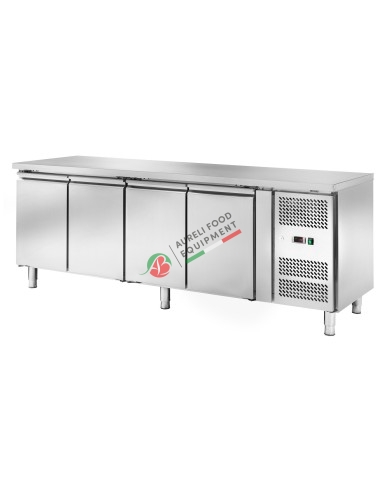 Ventilated refrigerated counter GN 1/1 with 4 doors temp. -18/-22°C dim. 223Wx70Dx85H cm