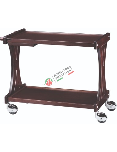 WOODEN SERVICE TROLLEY CL2000W + CASSETTO PORTAPOSATE WENGE'   86Lx55Px85H
