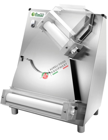 PIZZA ROLLER MACHINE FI42N - Rollers length 420 mm - upper rollers inclined