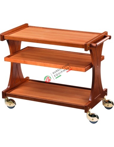 WOODEN SERVICE TROLLEY CL2150W + CASSETTO PORTAPOSATE WENGE'   86Lx55Px85H
