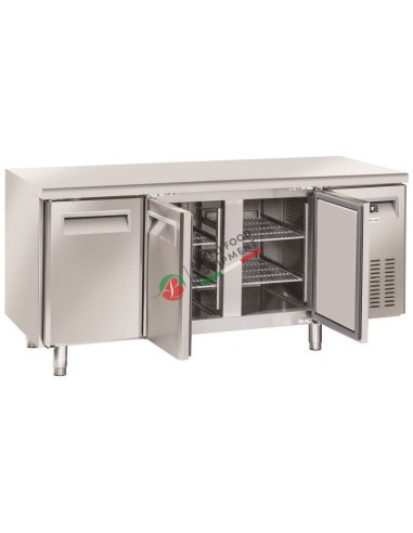 Ventilated refrigerated counter temp. -2° ~ +8° - 3 doors dim. 1800x700x850H mm  Gas R290