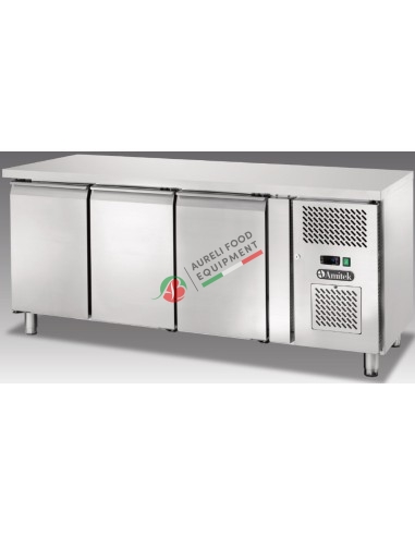 Ventilated refrigerated counter 3 doors GN 1/1 temp. -2/+8°C dim. 180x70x86H cm