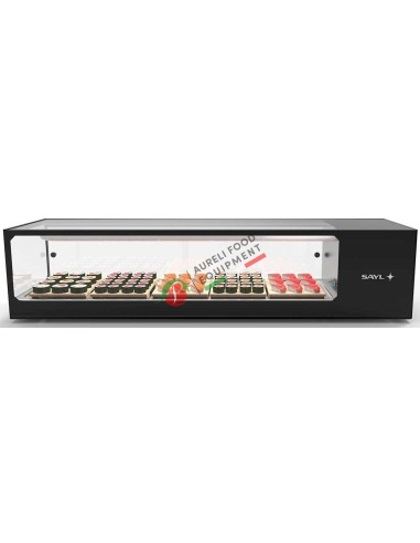 Refrigerated dispaly case LOGIC for sushi temp. +0ºC/+4ºC with flate plate dim. 1320x380x300H mm mod. VTLG6SP