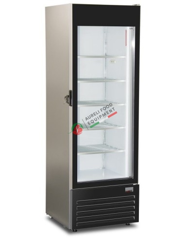 Static upright display freezer for ice cream with full glass door -18°/-23°C dim. 610Wx639Dx1844H mm
