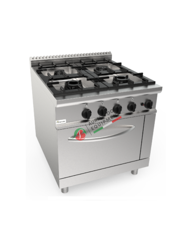 Four burners gas range - model with gas oven - dim. 90x90x85H cm kw 27,8
