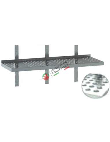 Stainless steel perforated shelve dim. 120Wx30Dx7H cm