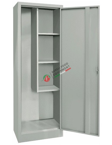 Single-unit broom cabinet dim. 600Wx400Dx1800H mm with 1 door. 3 shelves on the inside