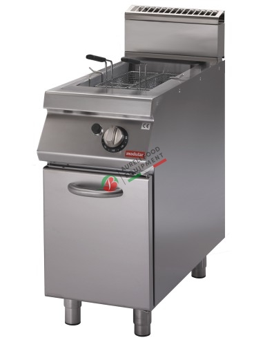 Gas fryer, 1 well capacity 13L, dim. 40Wx73Dx87H cm - 12kW - heat exchange pipes in the well