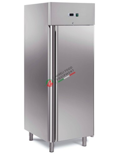 Armadio refrigerato ventilato inox GN 2/1 temp. -18/-22°C Gas R290 capacità 650L dim. 740x830x2010H mm