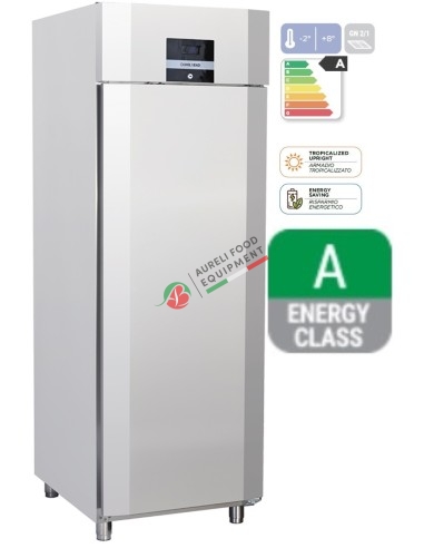 Armadio frigorifero ventilato GN 2/1 gas ecologico R600a classe energetica A - capacità 550L dim. 705Lx912Px2085H mm