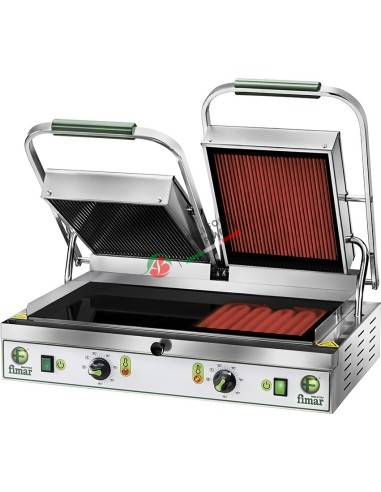 PYROCERAM GRILL with upper ribbed surfaces mod. PV55LR