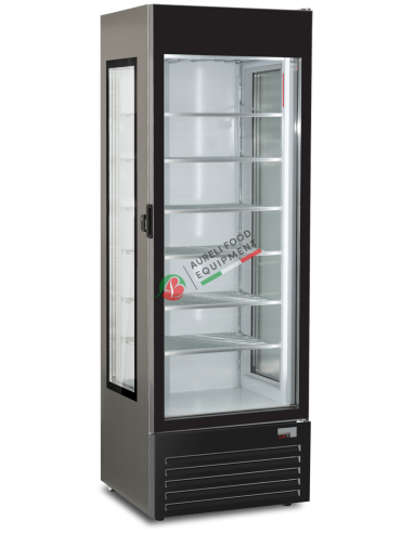 Static upright display freezer for ice cream with full glass door -18°/-23°C dim. 670Wx680Dx2000H FROST 400 NS GLAMOUR