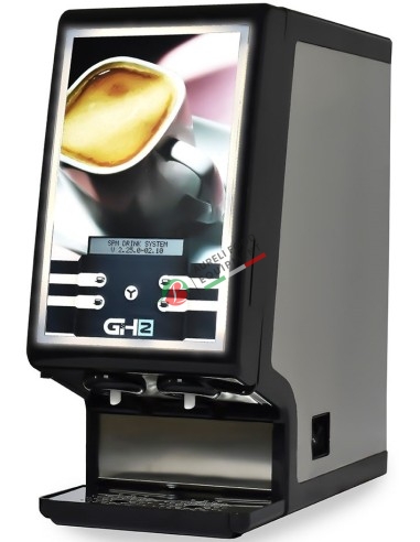 Hot beverage dispenser, 2 flavours  up to 2 flavours and with 2 options: small or large cup SPM mod. GH2 black color
