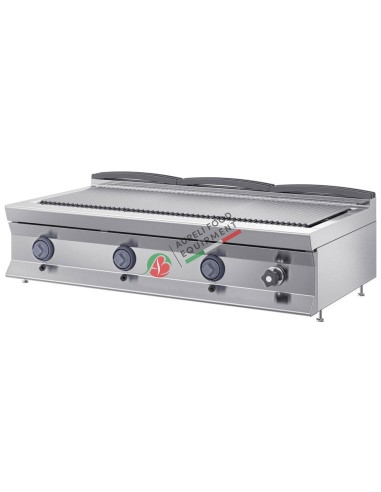 Gas direct grill - counter top model - with fat collection tank, cooking surface universal dim. 1200Wx700Dx290H mm