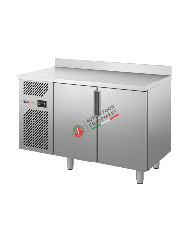 Refrigerated table GN 0+8°C LH unit with splashback 2 doors dim. 126x70x93,5H cm