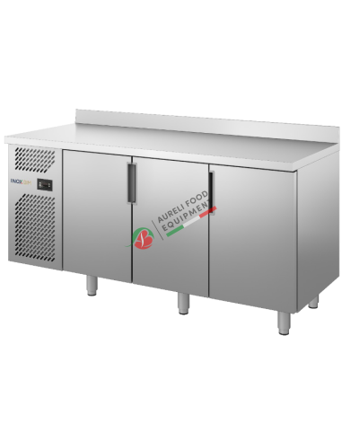 Refrigerated table GN -15/-18°C unit with splashback 3 doors dim. 172x70x93,5H cm
