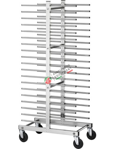 TRAY RACK TROLLEY FOR BACKERIES FOR 40 BOARDS dim. 51x80x177H cm