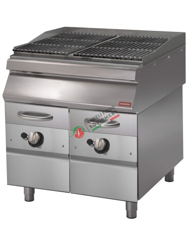 Acqua grill a gas, zona di cottura in ghisa, carne/pesce mod. PK 70/80 GRACQG dim. 80x73x87H cm