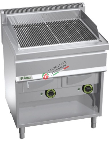 Gas water combi grill on open cupboard base dim. 800Wx700Dx1040H mm