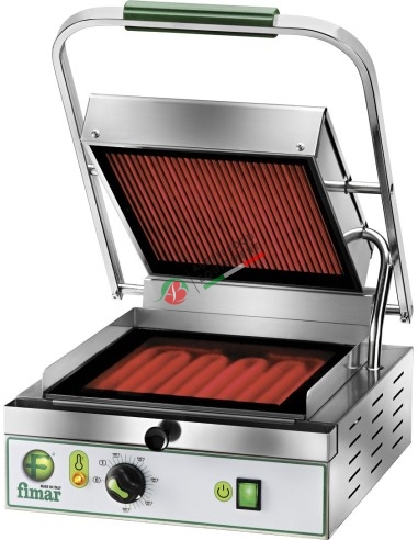 PYROCERAM GRILL with upper ribbed surfaces mod. PV27LR