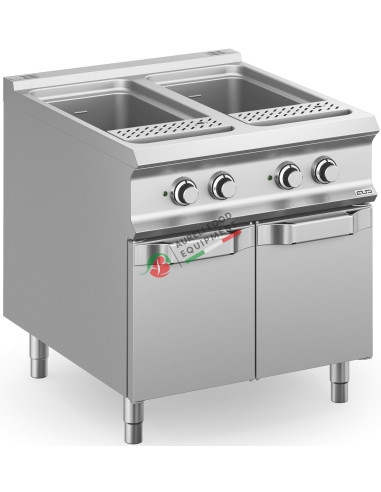 MBM Gas pasta cooker 40+40 Lts dim. 80x90x85H cm - 2 tanks dim. 30,5x51x27,5H cm baskets not included