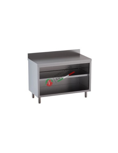 Open cabinet with inner shelf and upstand dim. 40x70x85/95H cm