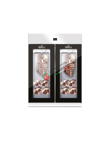 Meat DRY AGING CABINET mod. GREEN MEAT 1500 GLASS dim. 1500Wx850Dx2080H mm