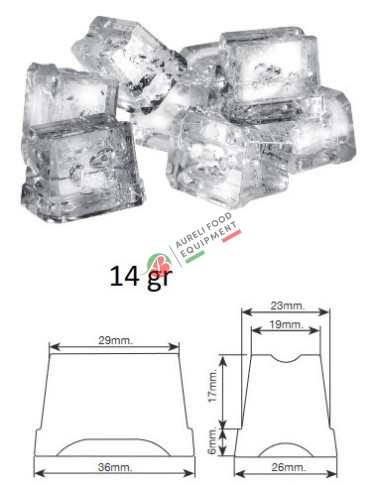 Fabbricatore di ghiaccio cubetti pieni prod. 22/24 kg/24H - Capacità  contenitore: fino a 6 kg - GAS R290