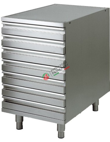 Stainless Stell drawer with 7 drawers for pizza dough containers