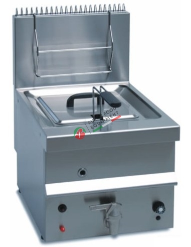 Counter-top gas fryer 1 molded tank without welding and pipe burners - tank capacity 10L LPG Standardgas  dim. 400x600x650H mm