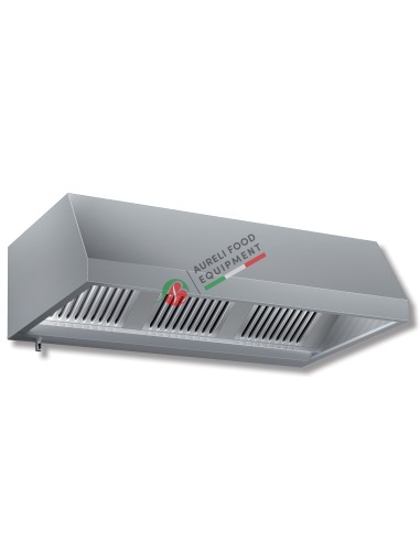 Wall-mounted hood with labyrinth filter (without motor) 160x90x45H cm