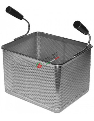 Pasta basket with two handles. dim. 24x29x21.5H cm in stainless steel