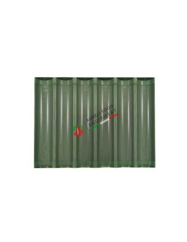 Aluminum perforated corrugated tray with lower support - 1 mm thickness – green teflon coated for bread – tray dim. 40x60 cm