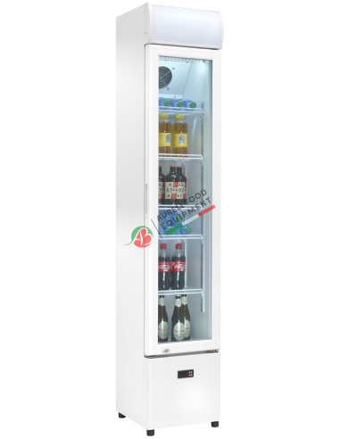 Static glass door cabinet - white color capacity 1055 L dim. dim. 360x408x1880H mm