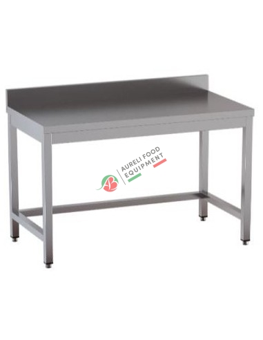 Aisi 304 stainless steel work table on legs and frame with upstand dim. 750x850x910H mm