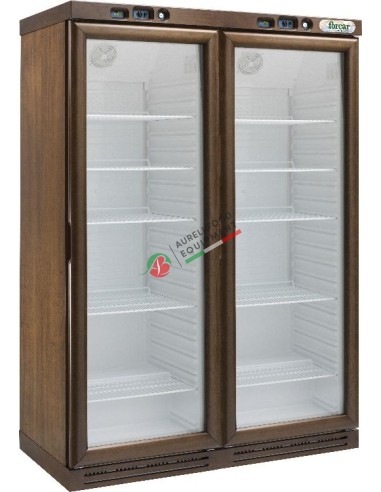 Refrigerated wine cellar with static refrigeration -2 doors - temp. +2/+8°C - +2/+8°C dim. 1280x610x1860H mm