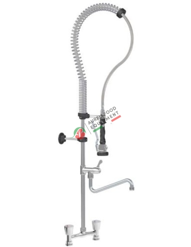 Shower unit with tap half-way up, with two holes mixer tap