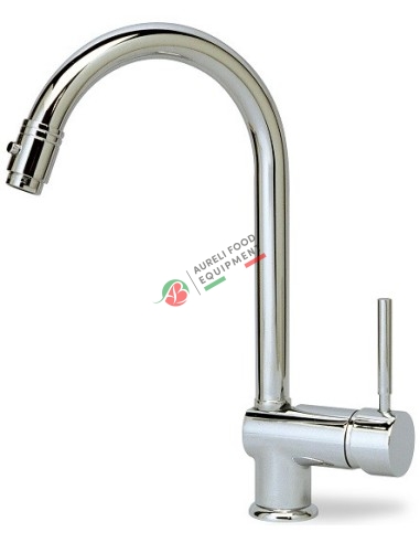 Swivel spout with extractable spray H 340 mm