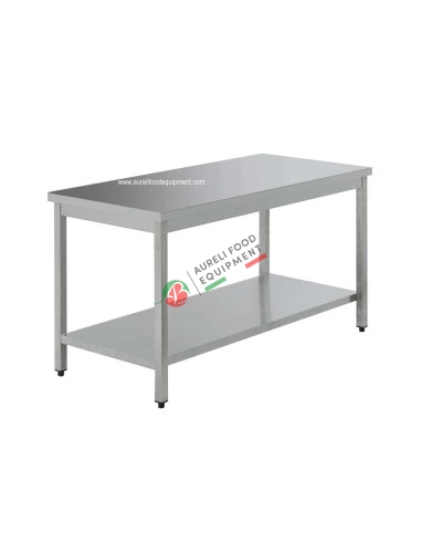 Table with bottom shelf without rear spalshback 70x70x85H cm