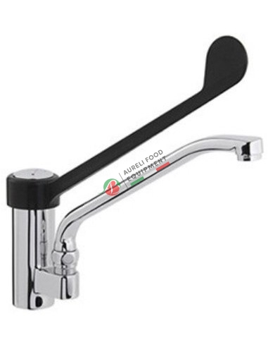 One hole mixer with plastic (PA6*) clinical lever and swinging spout
