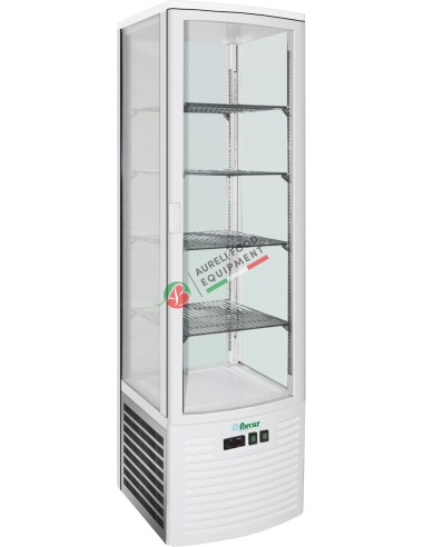Vetrina refrigerata per pasticceria ventilata bianca capacità 280L dim. 51,5Lx48,5Px203,5H cm