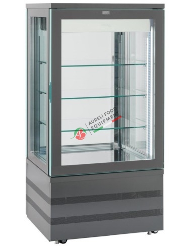 Vetrina refrigerata verticale per pasticceria, vetrata sui 4 lati refrigerazione statica +2/+10°C dim. 670x640x1500 mm