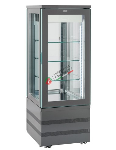 Vetrina refrigerata verticale per pasticceria, vetrata sui 4 lati refrigerazione statica +2/+10°C dim. 460x640x1500H mm
