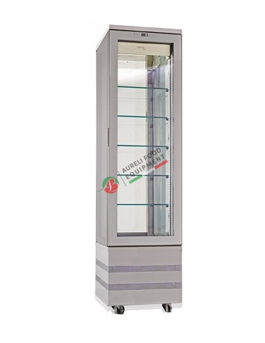 Vetrina refrigerata verticale per pasticceria, vetrata sui 4 lati refrigerazione statica +2/+10°C dim. 460x640x1900H mm