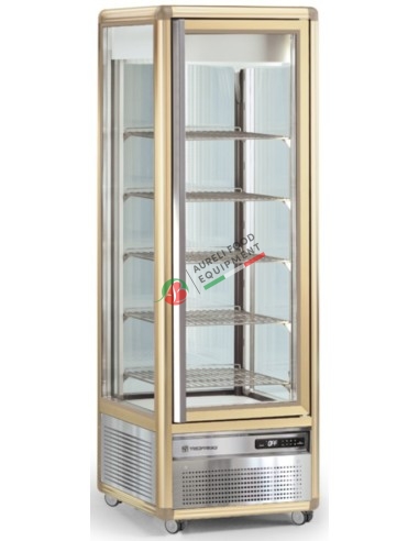 SNELLE 401 GS Static Showcase for pastry - 4 glass sides temp. +4/+10°C dim. 595x645x1780H mm