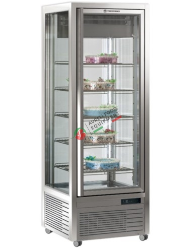 DIVA 451 GS Static Showcase for pastry - 4 glass sides temp. +4/+10°C dim. 700x680x1875H mm