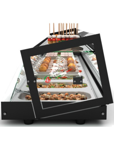 Refrigerated show case with top flat surface and 06 GN 1/3 dim. 1320x395x360H mm