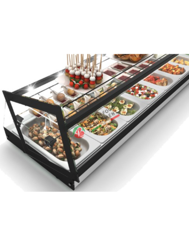Kube REFRIGERATED SHOW CASE WITH TOP FLAT SURFACE AND 08 GN 1/3 dim. 1680x395x360H mm