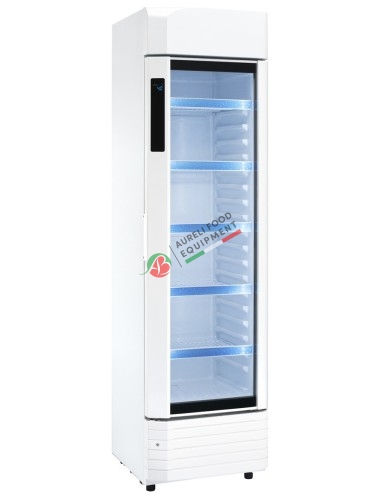 VENTILATED Glass door display cabinet with LED light capacity 210L dim. 495Wx512Dx1820H mm